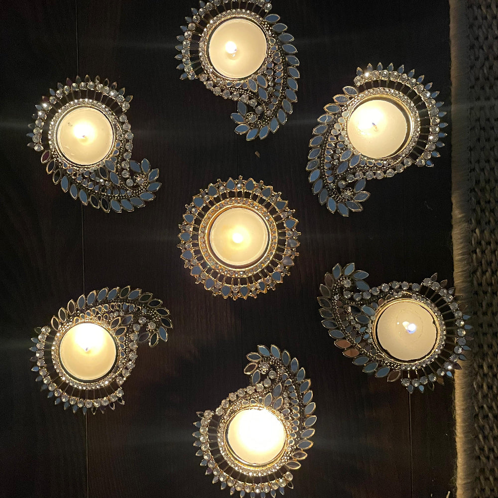Paisley Mirror Diya (1pc)