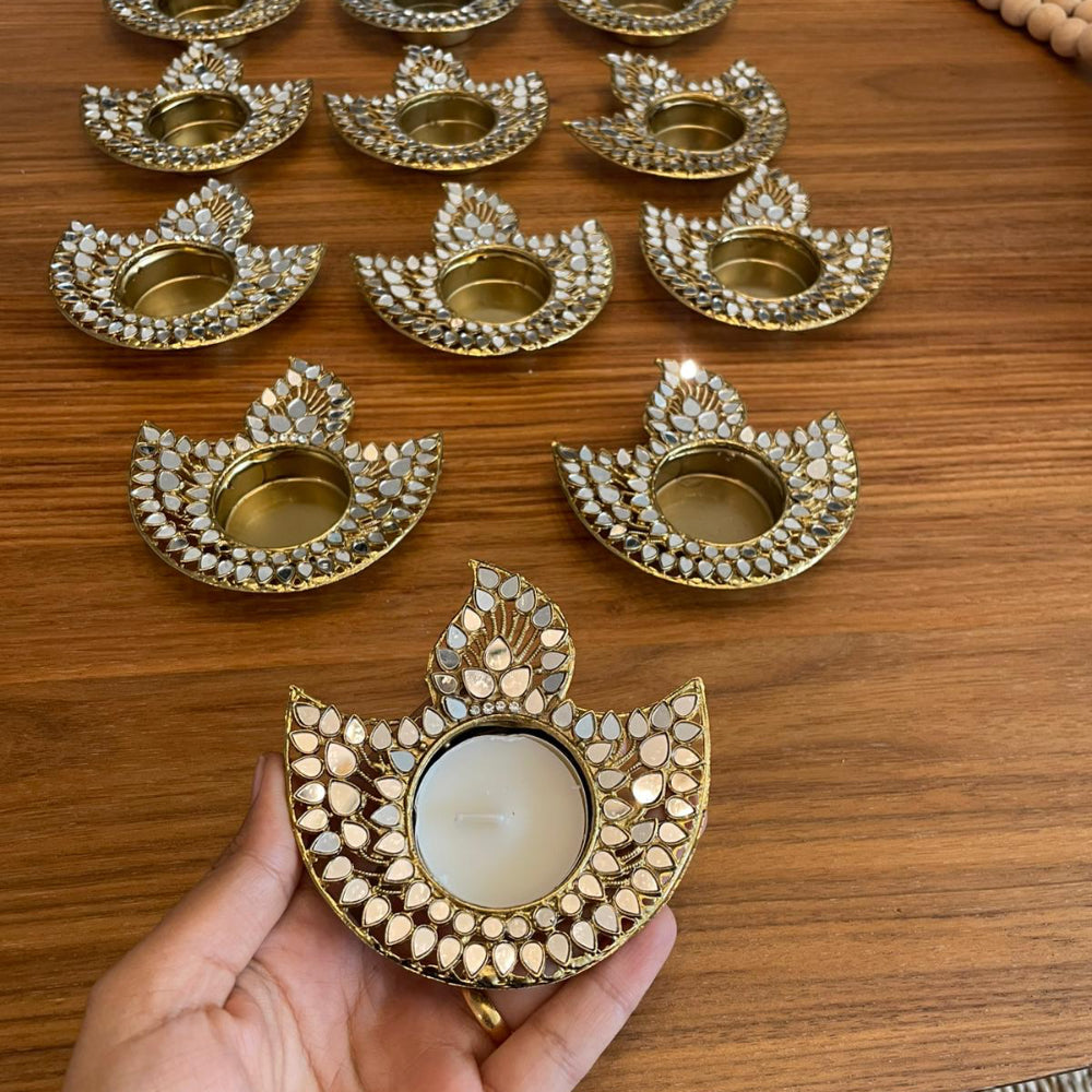 Festive Mirror Diya (1pc)