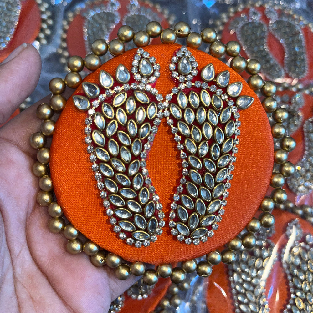 Kundan Laxmi Charan Mat - Orange