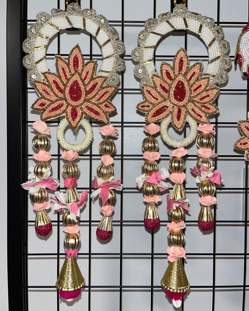 Shubh Labh Pearl Lotus Hangings