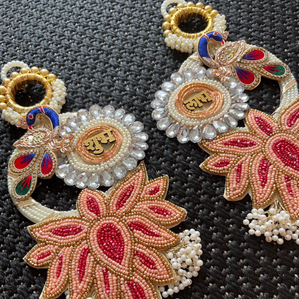 Shubh - Labh Peacock Floral Hangings