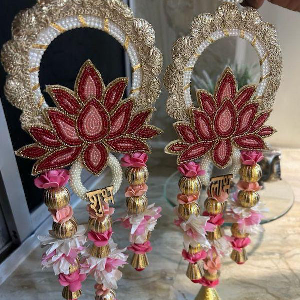 Shubh Labh Pearl Lotus Hangings