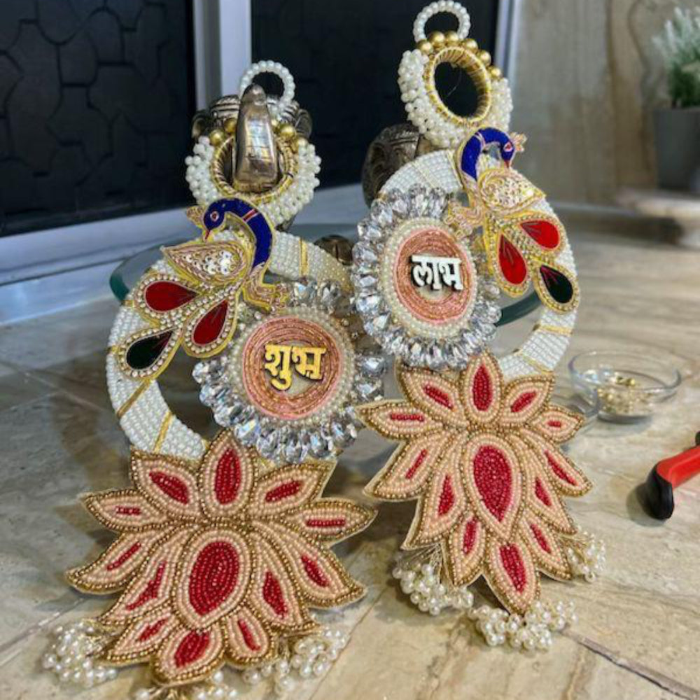 Shubh - Labh Peacock Floral Hangings