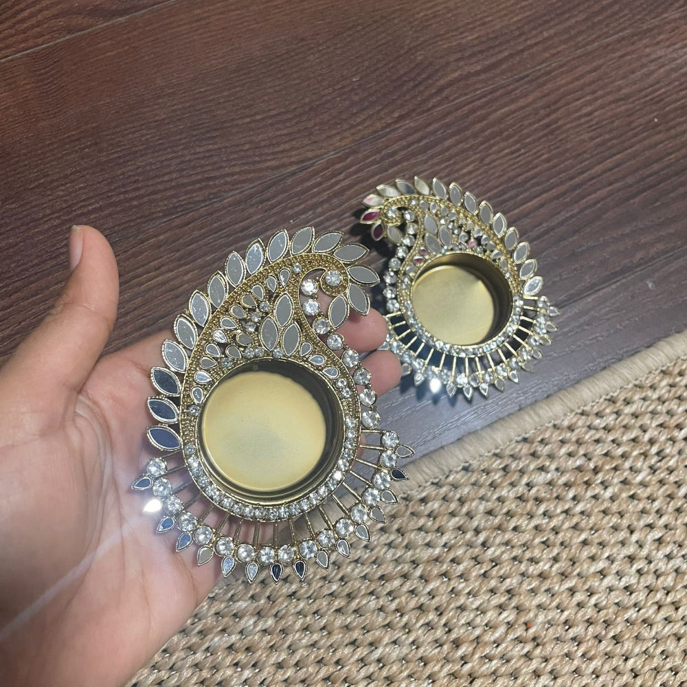 Paisley Mirror Diya (1pc)