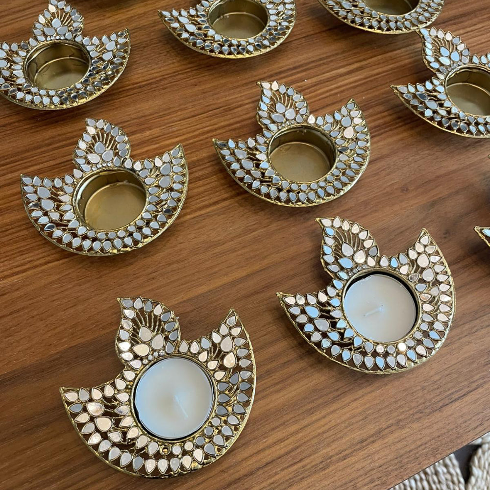 Festive Mirror Diya (1pc)