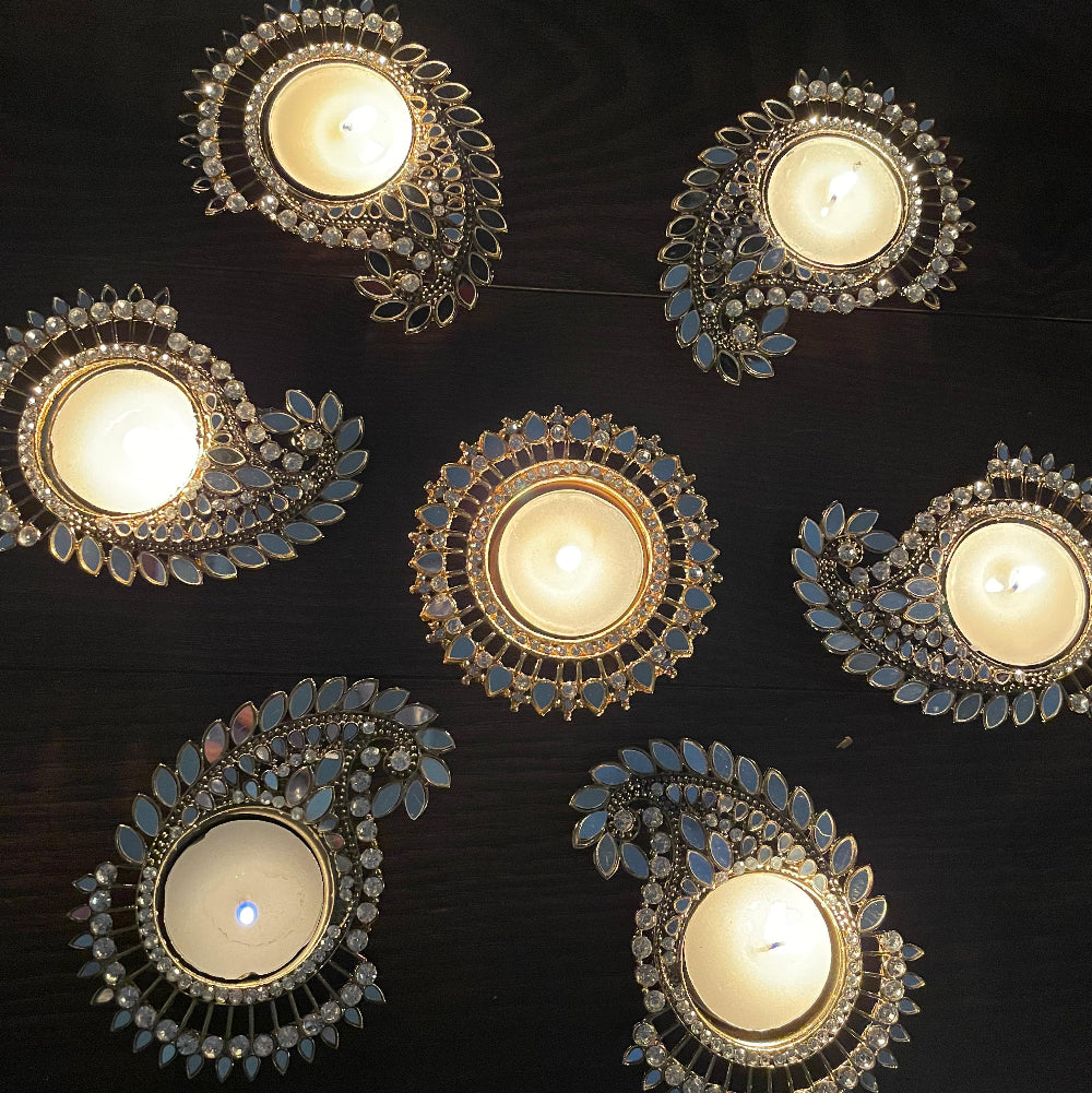 Paisley Mirror Diya (1pc)