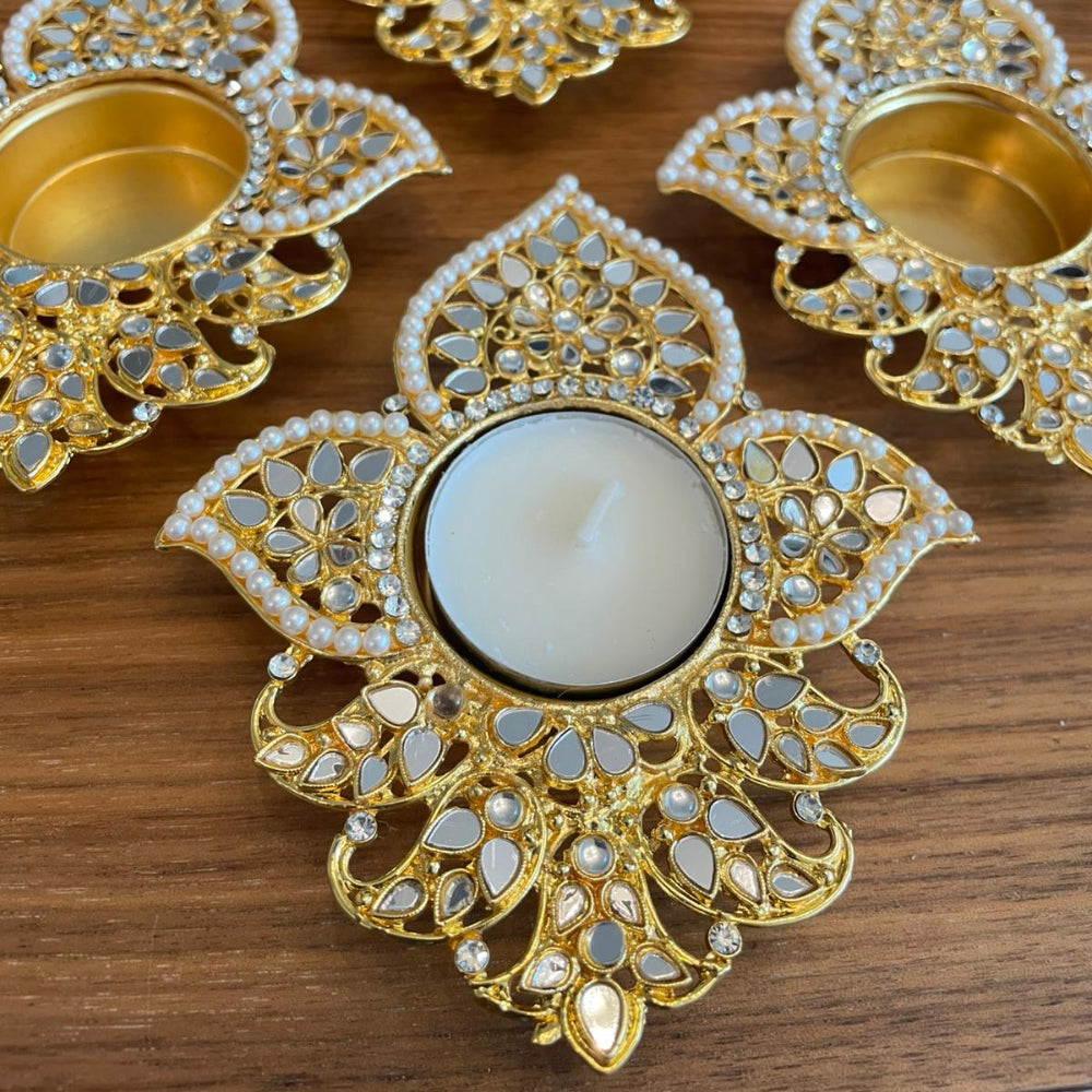 Floral Mirror Diya (1pc)
