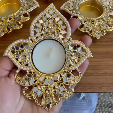 Floral Mirror Diya (1pc)