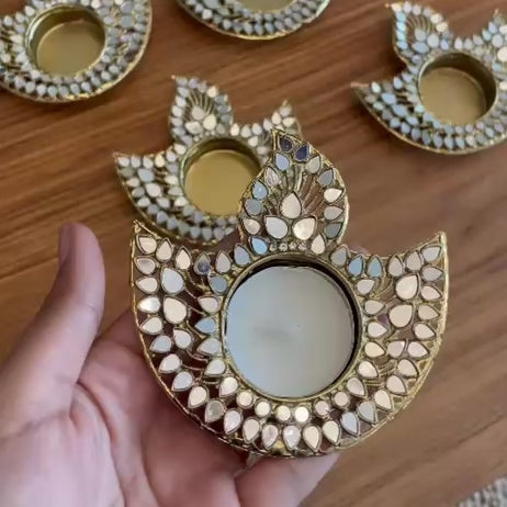 Festive Mirror Diya (1pc)